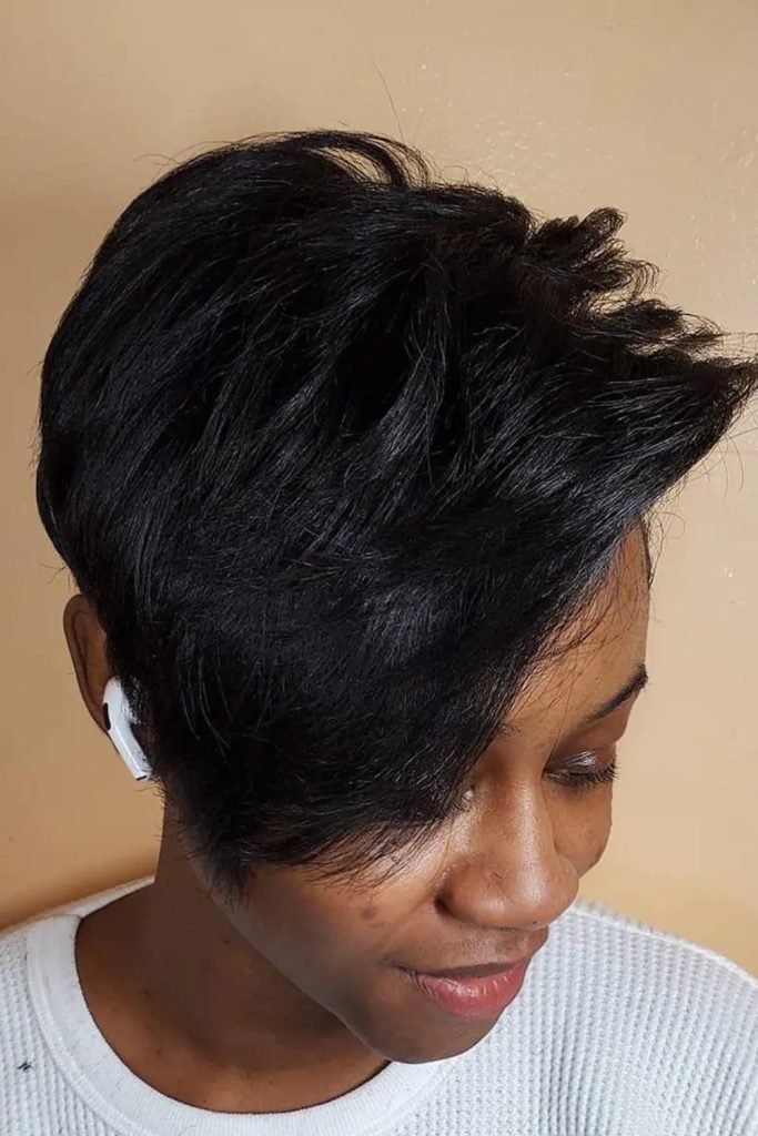 34. Sassy Pixie for Black Hair