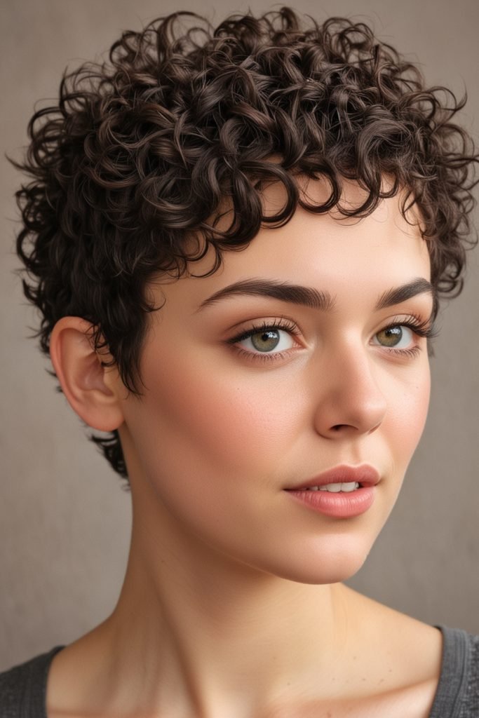 35. Natural Curly Pixie Haircut