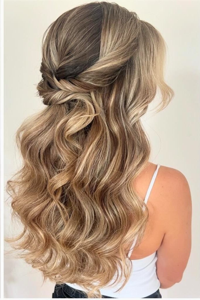 Twisted Half-Up with Soft Waves Hairstyle