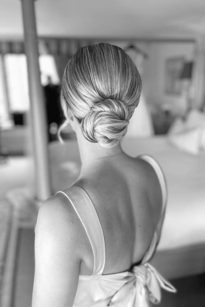 Elegant Twisted Low Bun Hairstyle