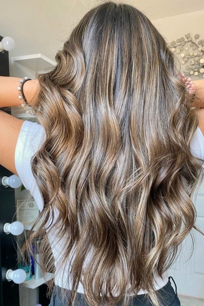 Ashen Whisper Waves Hair Color Trend