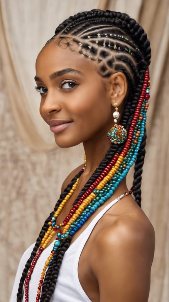 Beaded Cornrows Hairstyle