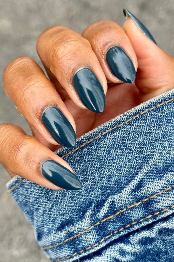Blue Denim Nails