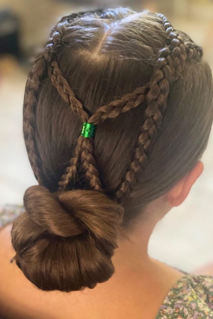 Braided Crown with Twisted Bun Hairstyle