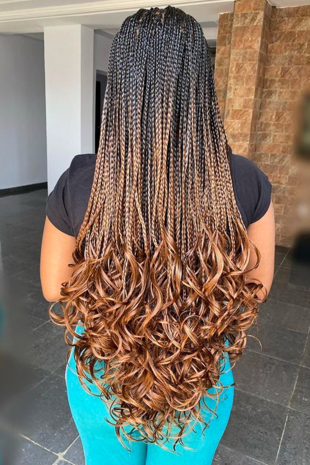 Ombre Braided French Curls Hairstyle