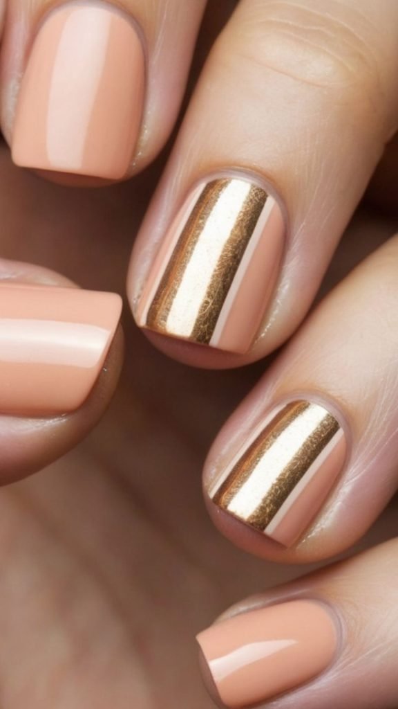 Pretty in Peach Nail Design