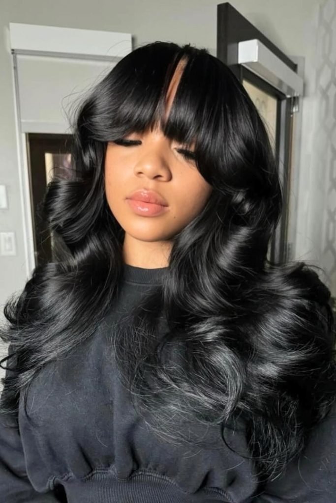 Voluminous Curtain Bangs