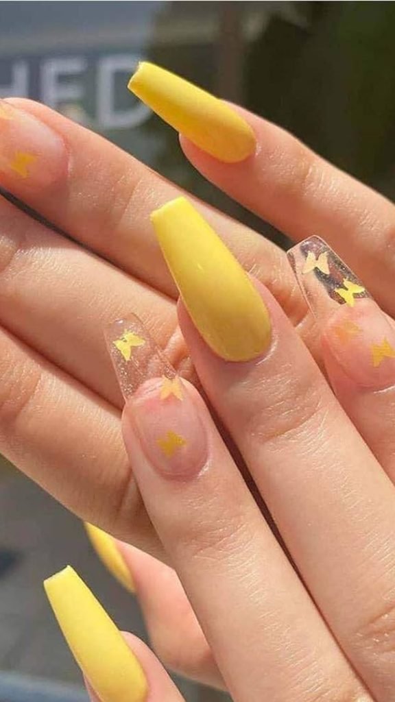 Yellow Coffin Nails