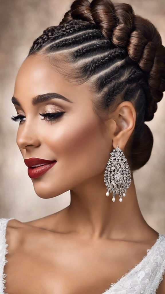 Cornrow Updo with Twists