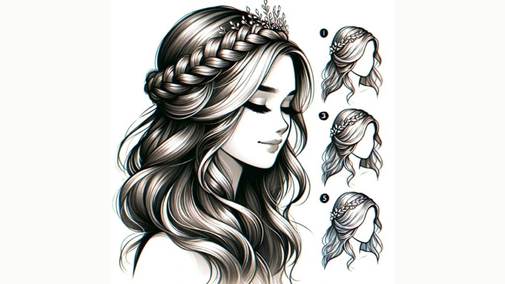 Crown Braid with Loose Waves