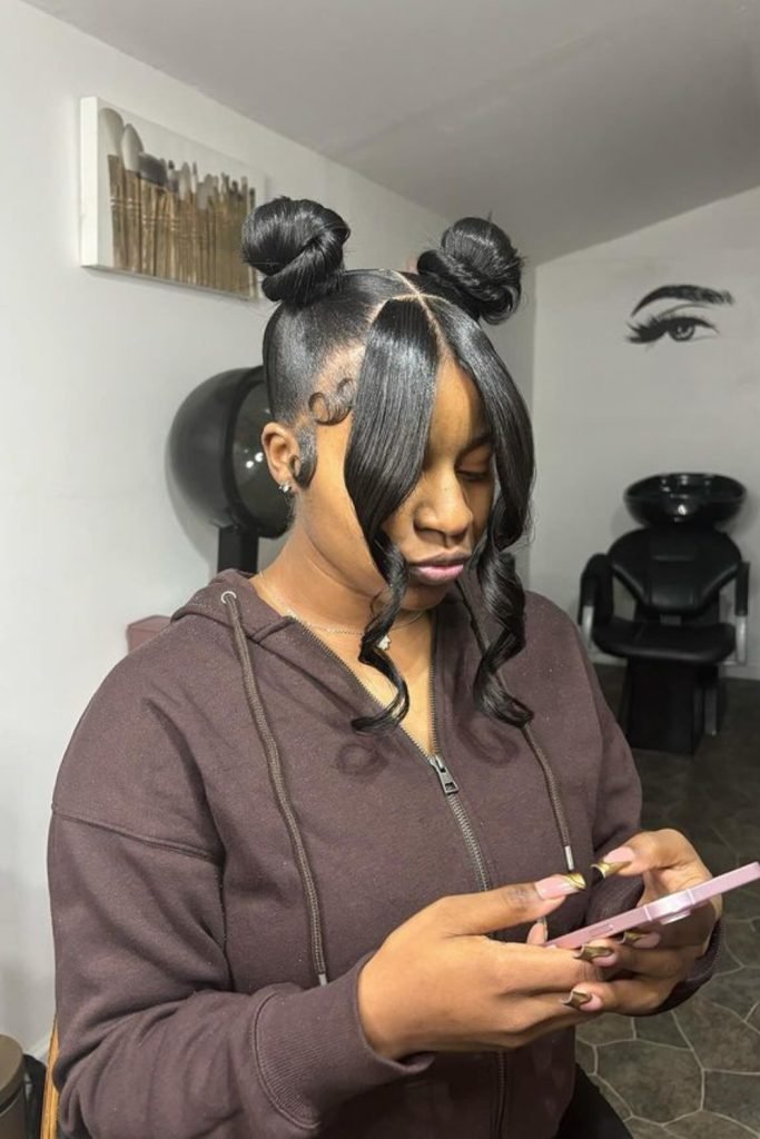 5. Double Top Knots Hair Tutorial