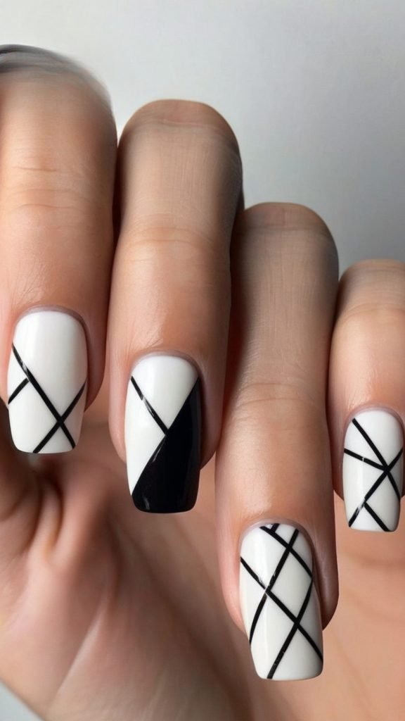 Geometric Minimalism Nail Design