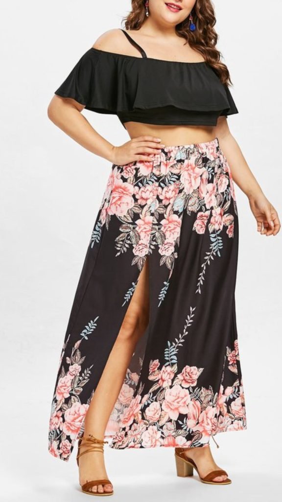 5. High-Waist Skirt and Crop Top
