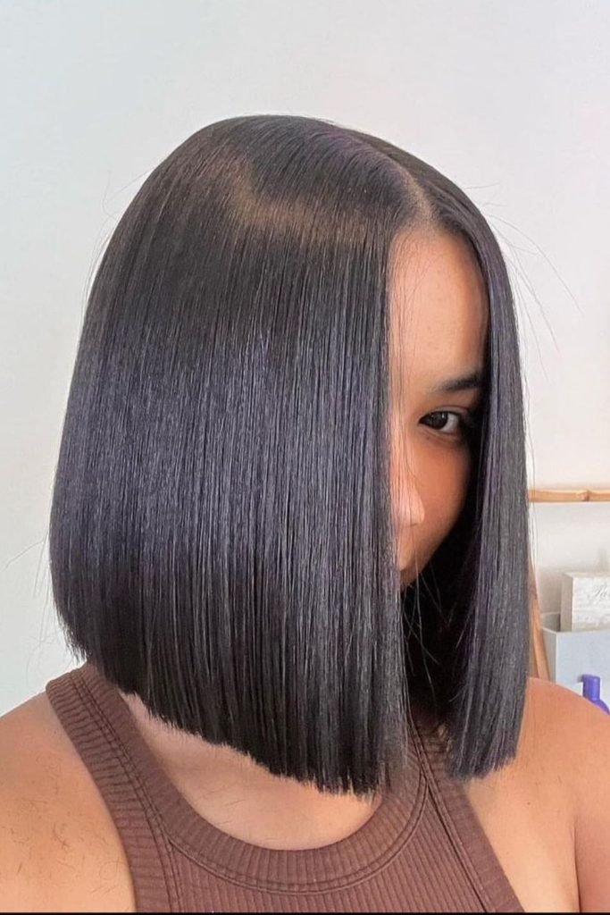 Chin-Length Blunt Bob Hairstyle