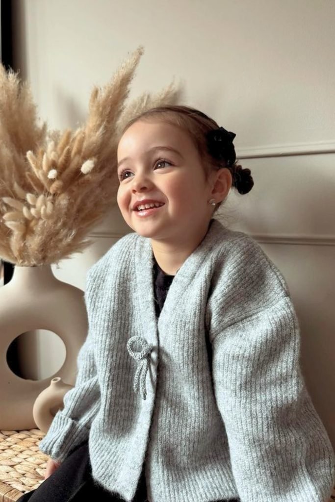 Delightful Dual Buns with Floral Accents for Toddlers