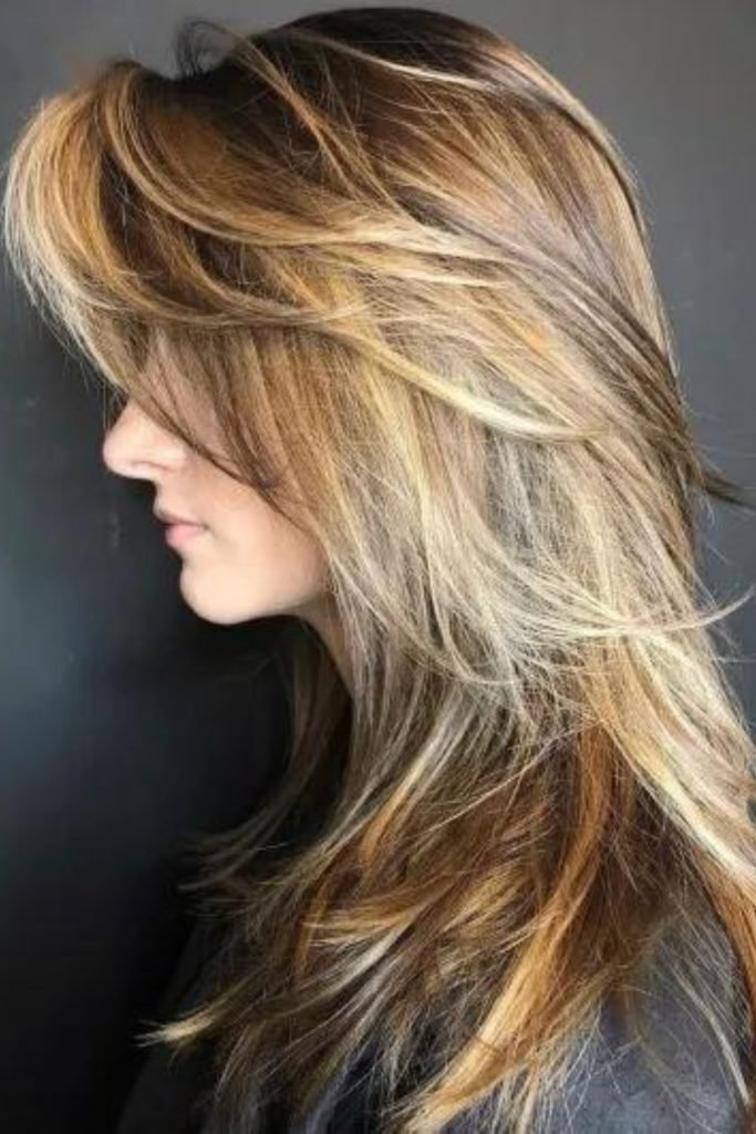 Layered Side Bangs with Long Hair