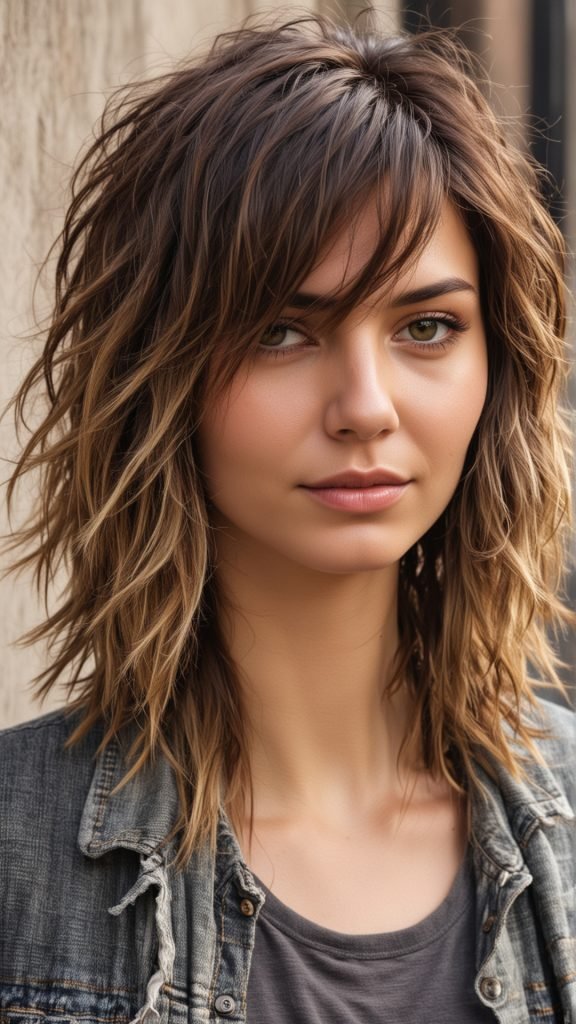 Messy Layered Shag with Ombre Hairstyle