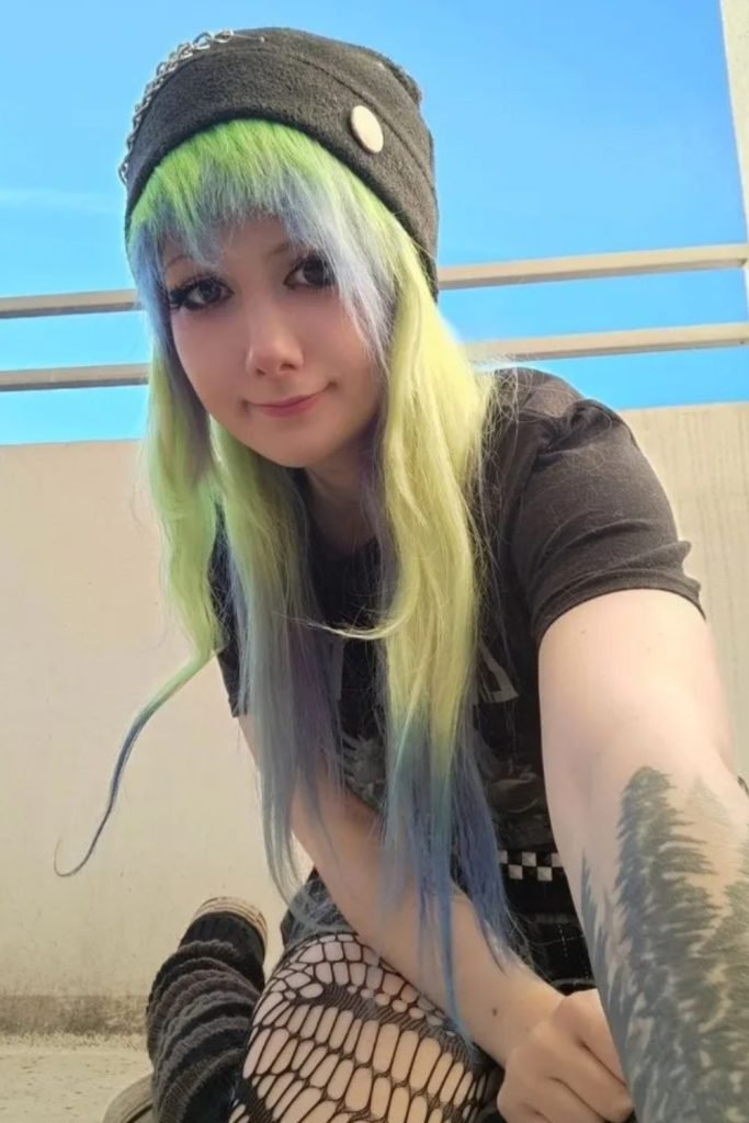 6. Minty Blue Emo Scene Hair