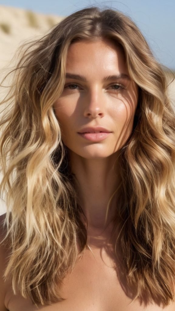Sun-Kissed Blonde Highlights in Light Brown Hair