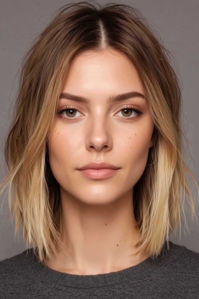 6. Textured Blunt Lob Hairstyle