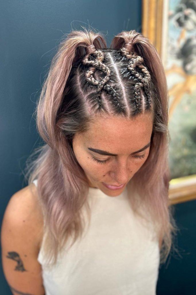 Twisted Braids with Double Ponytails