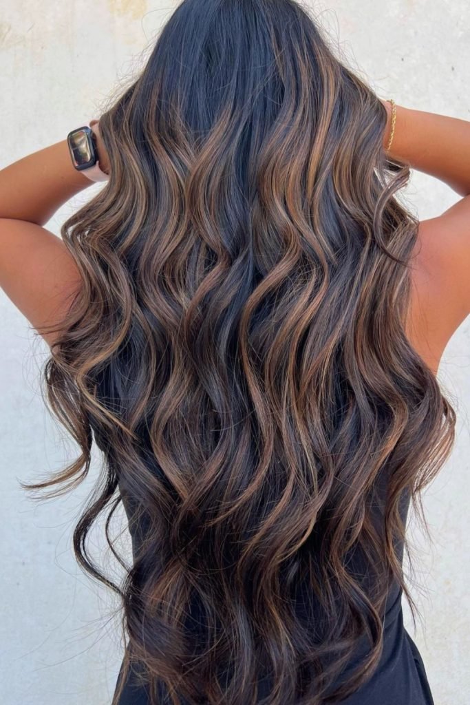 6. Warm Chestnut Waves Hairstyle