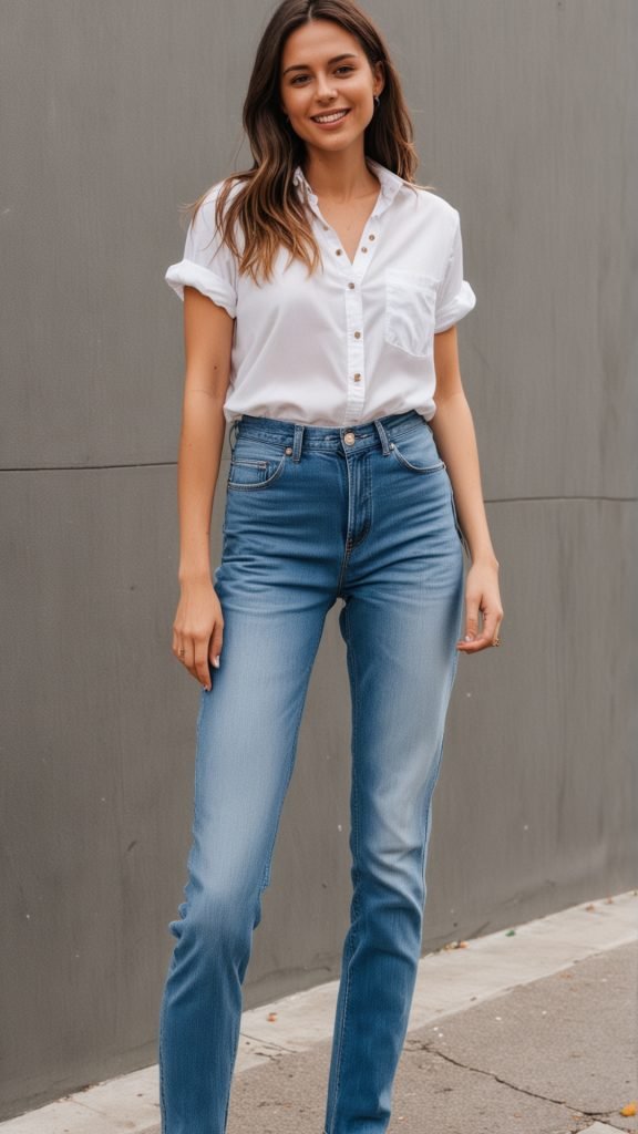 Button-Down Top and Jeans Summer Outfit