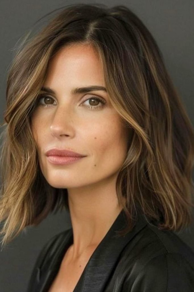 Classic Tousled Bob with Soft Highlights