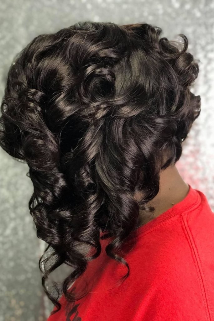 Curly Asymmetrical Bob Hairstyle