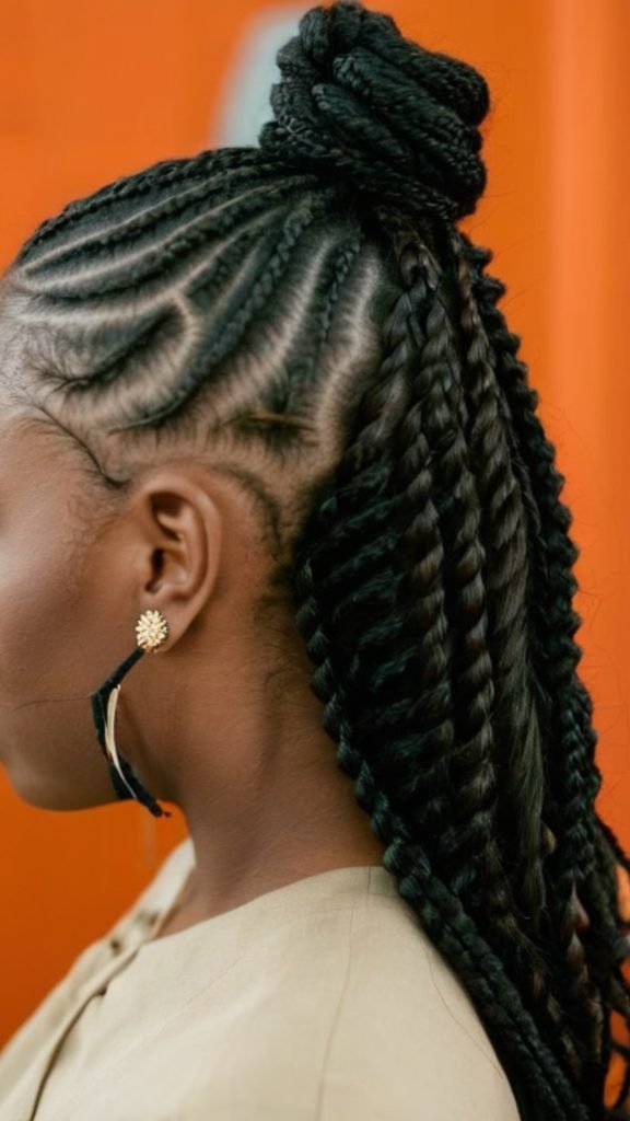 Half-Up, Half-Down Cornrows
