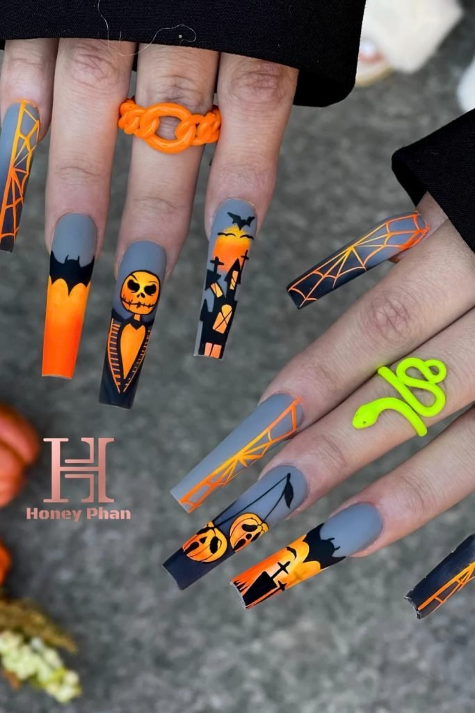Moonlit Graveyard Nail Art