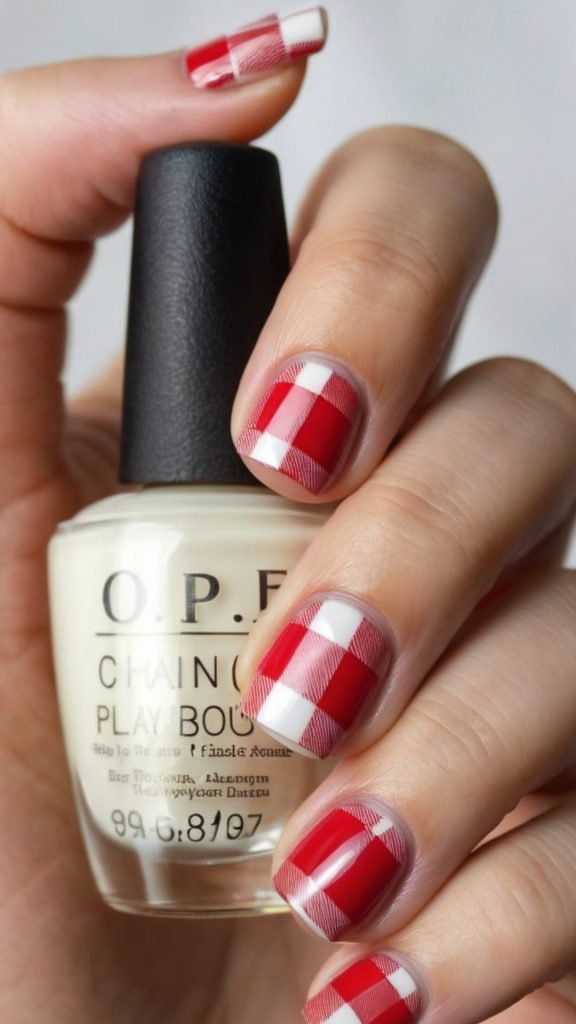 Picnic Plaid Nail Design