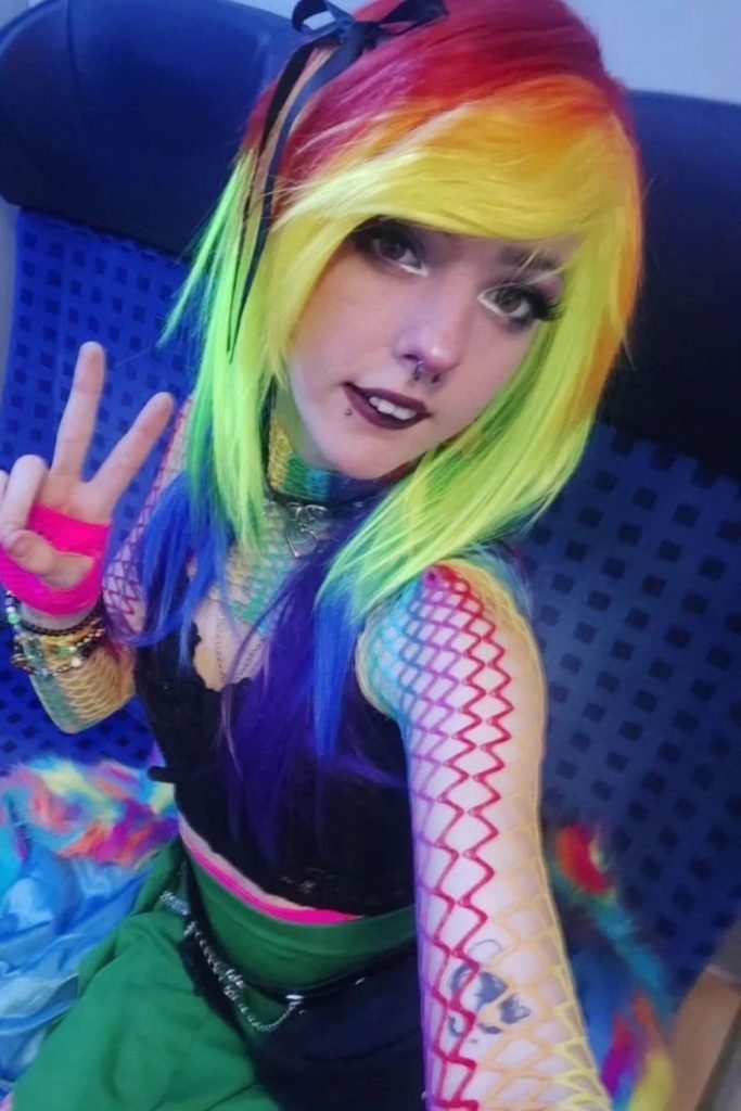 Rainbow Spectrum Emo Scene Hair Look