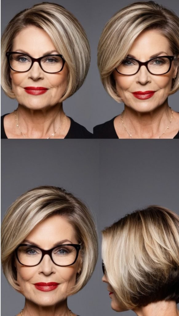 Short Stacked Bob with Glasses