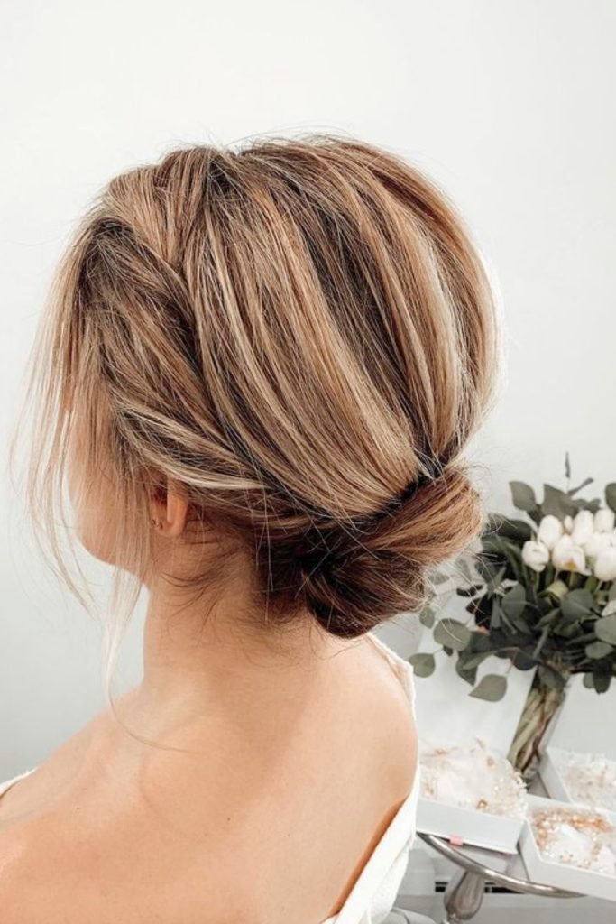 Tousled Low Bun Hairstyle