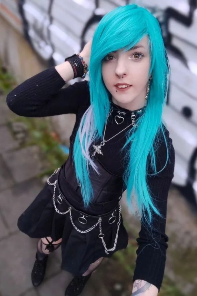 Electric Blue Emo Scene Hair