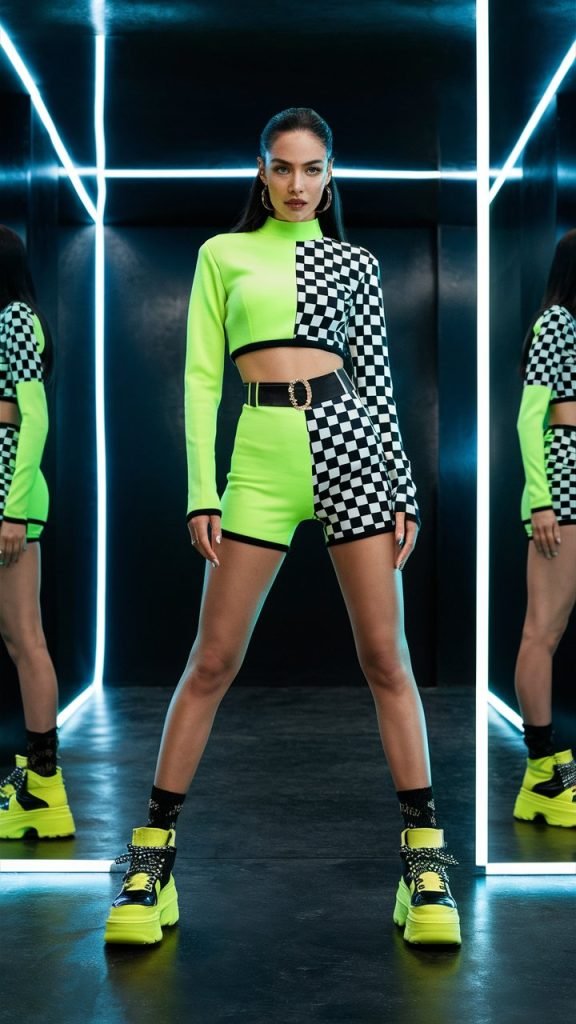 Neon with Checks
