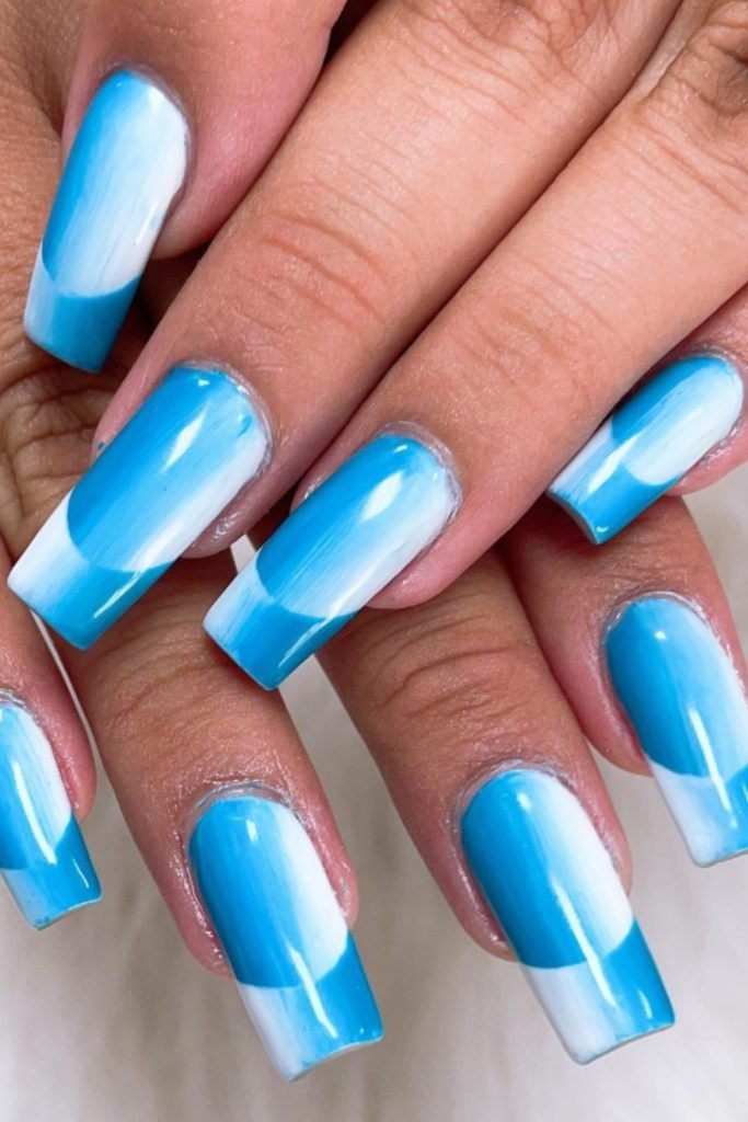 Blue Ombre Nails 2025