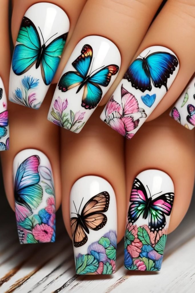 Butterfly Wings Nail Art Design