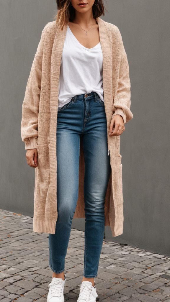 Cardigan and Light Jacket Outfit