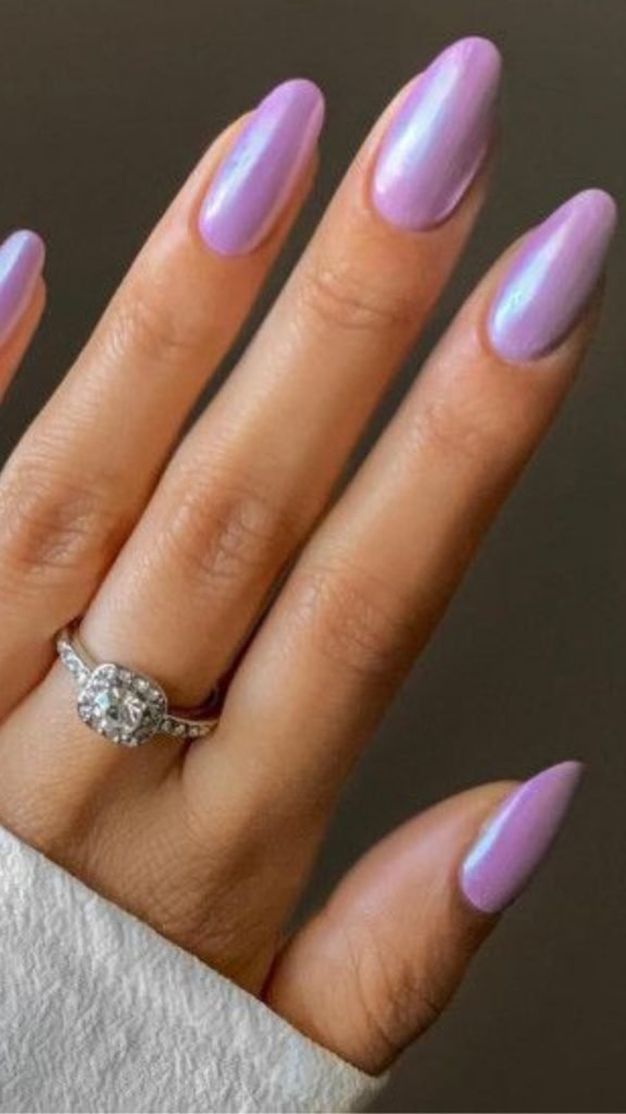 Lavender Chrome Nails