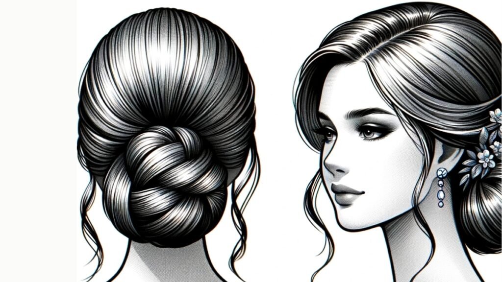 Low Chignon with Side Sweep Hairstyle