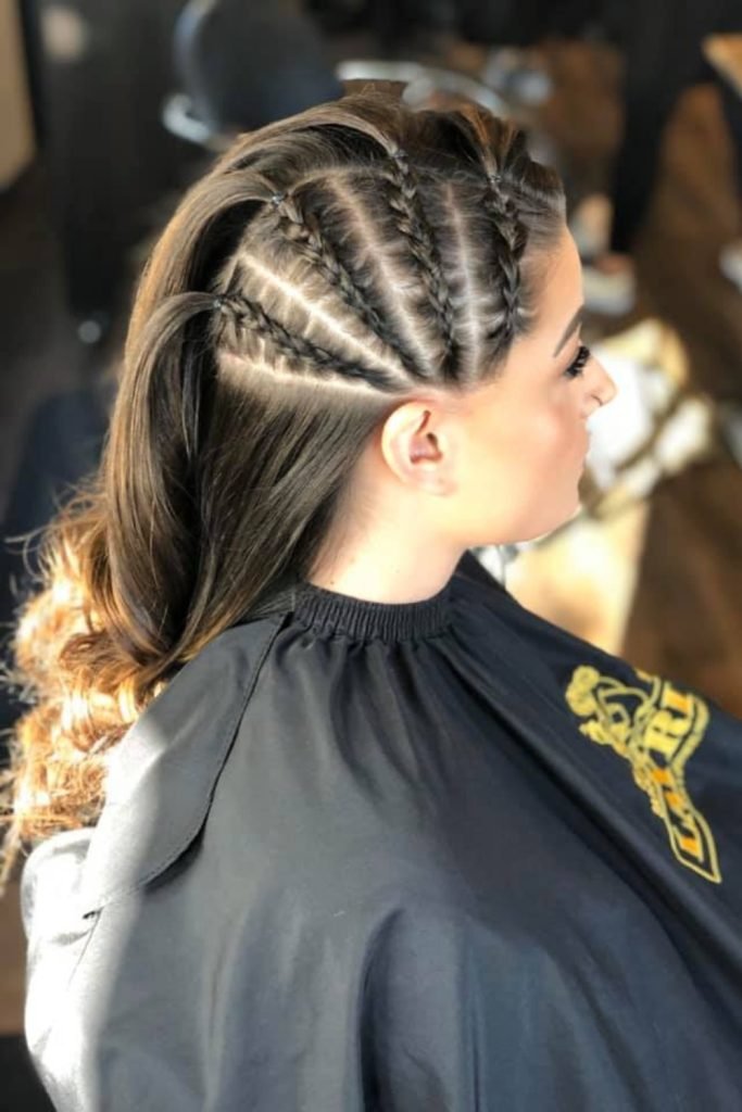 Side Cornrow Braids with Flowing Waves