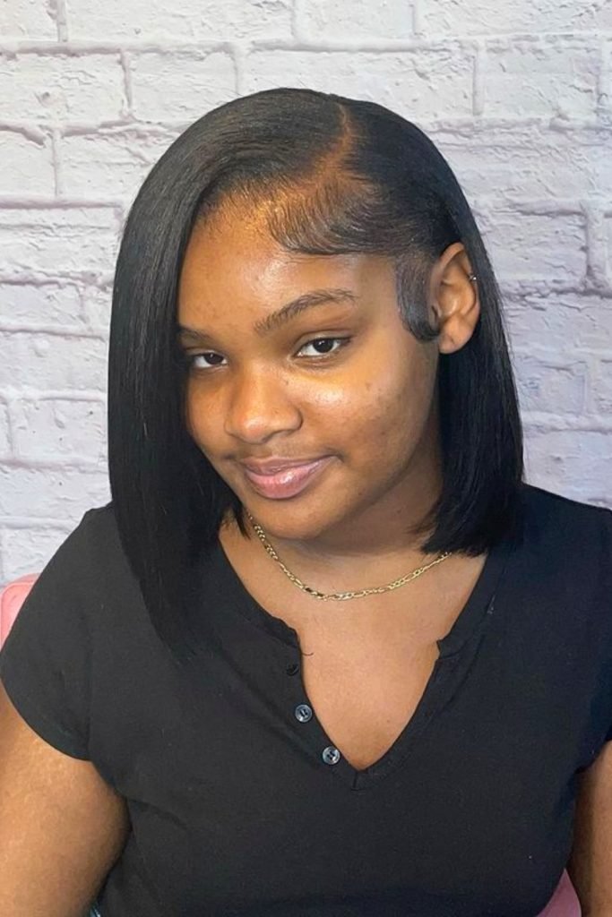 Sleek Asymmetrical Bob Weave